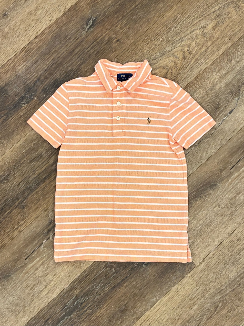 Polo Ralph Lauren Peach Polo Shirt Cotton Summer Vacation Preppy Beach 6 Boy